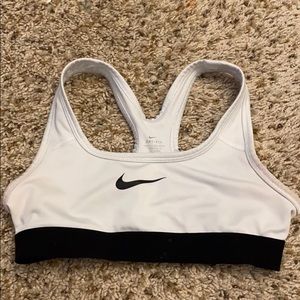 White and black Nike sports bra
